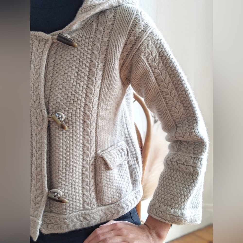 Max Mara Hooded Cardigan flare Hooded Knit Toggle sweater scandi chic ssense co - Picture 2 of 16